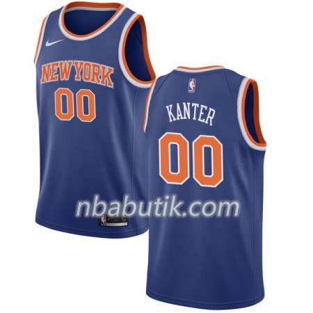 NBA Mænd Trøje New York Knicks Enes Kanter 00 Nike 2017-18 Blå Swingman